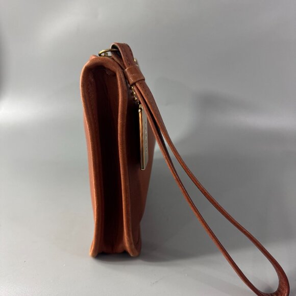 Authenitc Vintage Coach 9972 British Brown Leather Zip Top Clutch Bag - Picture 8 of 14